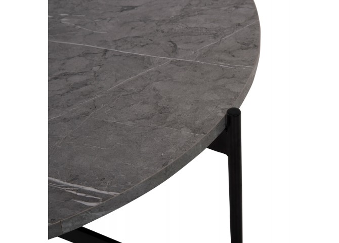 ΣΕΤ 2ΤΜΧ ΤΡΑΠΕΖΙΑ ΣΑΛΟΝΙΟΥ RONDA HM21089.01 MDF ΓΚΡΙ ΜΑΡΜΑΡΟ Φ80εκ & Φ50εκ