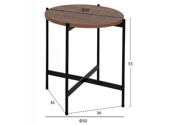 ΣΕΤ 2ΤΜΧ ΤΡΑΠΕΖΙΑ ΣΑΛΟΝΙΟΥ RONDA HM21089.03 MDF ΣΕ ΚΑΡΥΔΙ ΧΡΩΜΑ Φ80εκ & Φ50εκ