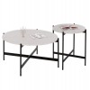 ΣΕΤ 2ΤΜΧ ΤΡΑΠΕΖΙΑ ΣΑΛΟΝΙΟΥ RONDA HM21089.04 MDF ΛΕΥΚΟ ΜΑΡΜΑΡΟ Φ80εκ & Φ50εκ