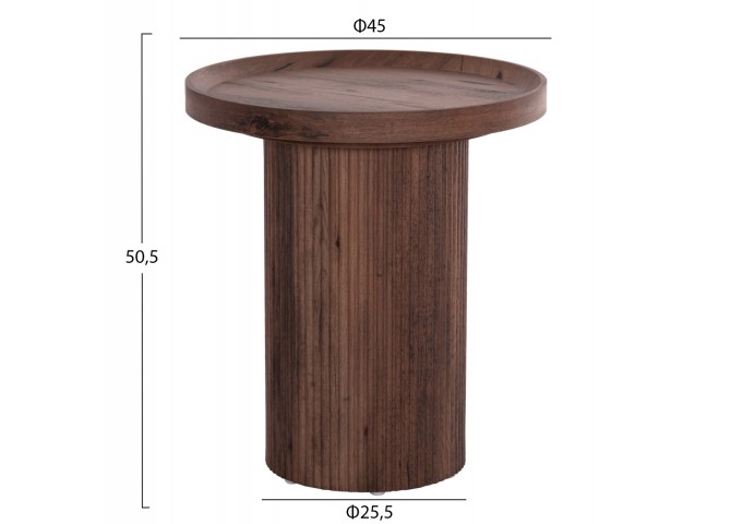 ΣΕΤ 2ΤΜΧ ΤΡΑΠΕΖΙΑ ΣΑΛΟΝΙΟΥ MARGON HM21084 MDF ΣΚΟΥΡΟ ΚΑΦΕ Φ80εκ & Φ45εκ