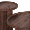 ΣΕΤ 2ΤΜΧ ΤΡΑΠΕΖΙΑ ΣΑΛΟΝΙΟΥ MARGON HM21084 MDF ΣΚΟΥΡΟ ΚΑΦΕ Φ80εκ & Φ45εκ