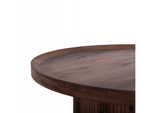 ΣΕΤ 2ΤΜΧ ΤΡΑΠΕΖΙΑ ΣΑΛΟΝΙΟΥ MARGON HM21084 MDF ΣΚΟΥΡΟ ΚΑΦΕ Φ80εκ & Φ45εκ