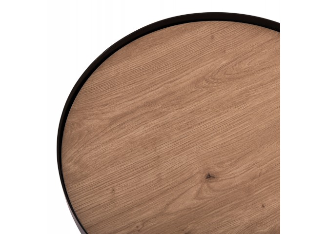 ΣΕΤ 2ΤΜΧ ΤΡΑΠΕΖΙΑ ΣΑΛΟΝΙΟΥ DUNCAN HM21081 MDF ΚΑΙ ΚΕΡΑΜΙΚΟ TOP Φ80εκ & Φ45εκ