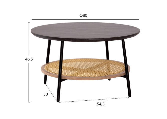 ΣΕΤ 2ΤΜΧ ΤΡΑΠΕΖΙΑ ΣΑΛΟΝΙΟΥ SEWELL HM21087 MDF-ΜΕΤΑΛΛΟ-ΣΥΝΘΕΤΙΚΟ RATTAN Φ80εκ & Φ45εκ