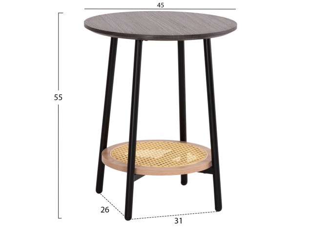 ΣΕΤ 2ΤΜΧ ΤΡΑΠΕΖΙΑ ΣΑΛΟΝΙΟΥ SEWELL HM21087 MDF-ΜΕΤΑΛΛΟ-ΣΥΝΘΕΤΙΚΟ RATTAN Φ80εκ & Φ45εκ