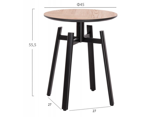 ΣΕΤ 2ΤΜΧ ΤΡΑΠΕΖΙΑ ΣΑΛΟΝΙΟΥ NORTON HM21088 MDF-ΜΕΤΑΛΛΟ Φ80εκ & Φ45εκ
