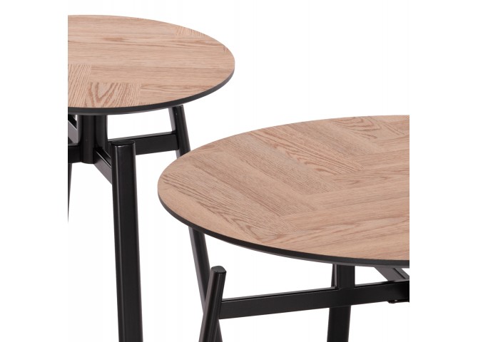ΣΕΤ 2ΤΜΧ ΤΡΑΠΕΖΙΑ ΣΑΛΟΝΙΟΥ NORTON HM21088 MDF-ΜΕΤΑΛΛΟ Φ80εκ & Φ45εκ