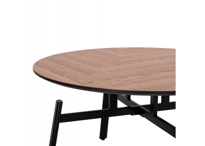ΣΕΤ 2ΤΜΧ ΤΡΑΠΕΖΙΑ ΣΑΛΟΝΙΟΥ NORTON HM21088 MDF-ΜΕΤΑΛΛΟ Φ80εκ & Φ45εκ