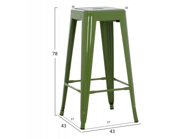 ΣΚΑΜΠΟ ΜΠΑΡ ΜΕΤΑΛΛΙΚΟ MELITA-PRO HM8642.53 ΣΕ LIGHT OLIVE GREEN 43x43x78Υεκ.