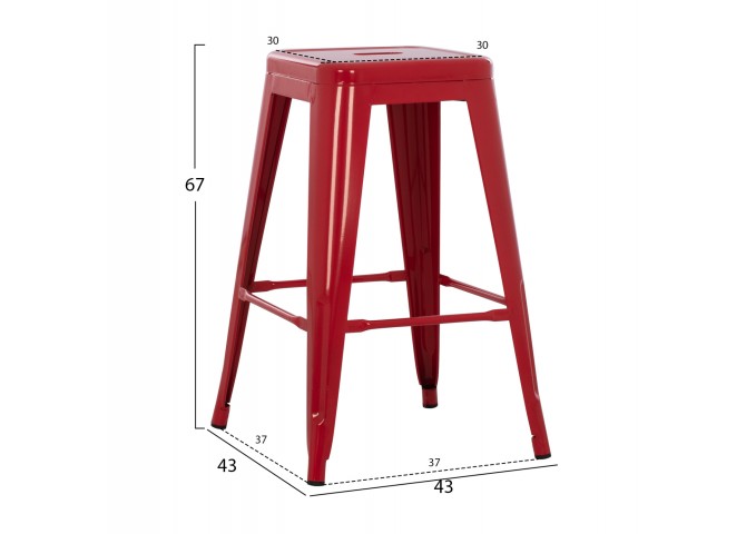 ΣΚΑΜΠΟ ΜΕΣΑΙΟΥ ΥΨΟΥΣ ΜΕΤΑΛΛΙΚΟ MELITA-PRO HM8573.44 ΚΟΚΚΙΝΟ 43x43x67Υεκ.