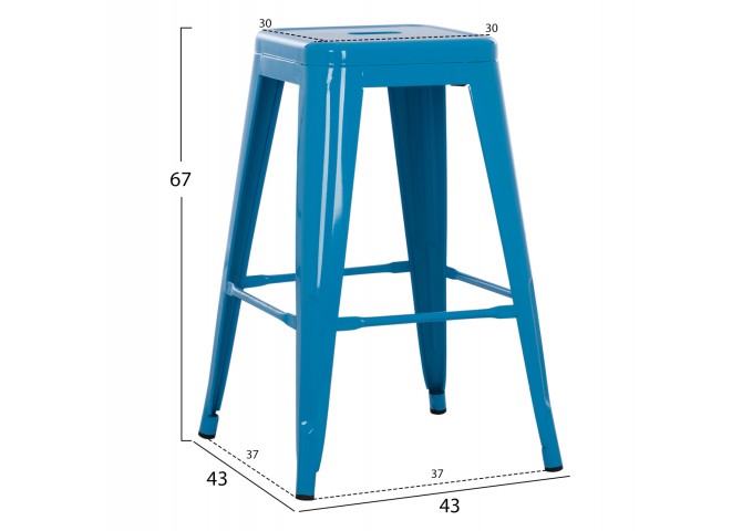 ΣΚΑΜΠΟ ΜΕΣΑΙΟΥ ΥΨΟΥΣ ΜΕΤΑΛΛΙΚΟ MELITA-PRO HM8573.48 ΜΠΛΕ 43x43x67Υεκ.