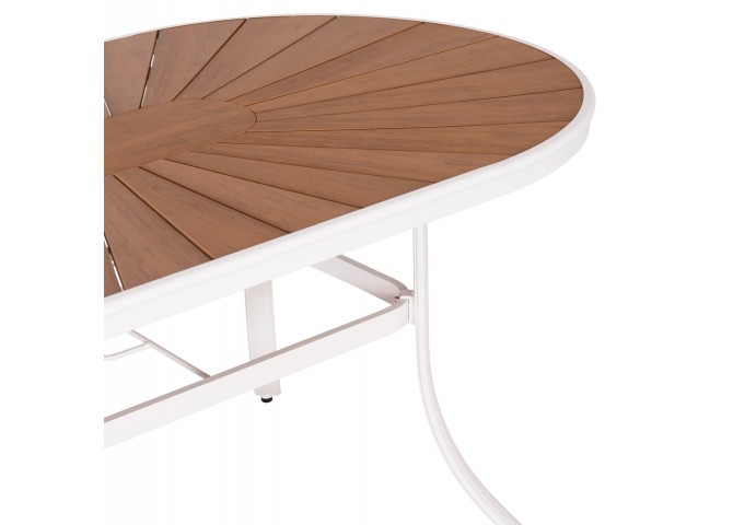 ΤΡΑΠΕΖΙ ΕΞΩΤ.ΧΩΡΟΥ TELAMO HM6288.02 ΑΛΟΥΜΙΝΙΟ ΛΕΥΚΟ & POLYWOOD 160X90Χ73.5Υεκ.