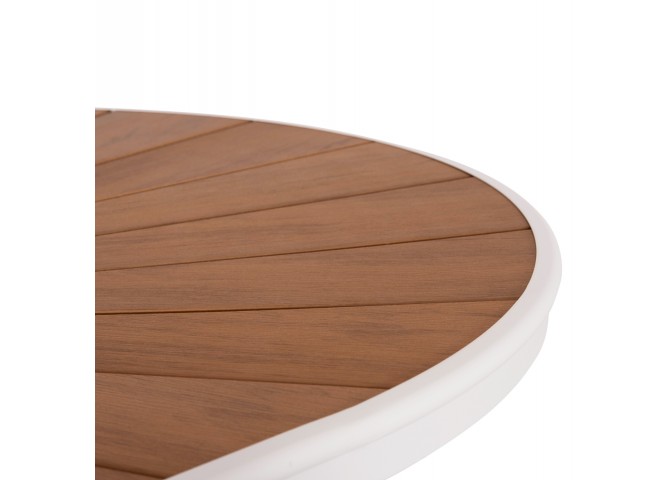ΤΡΑΠΕΖΙ ΕΞΩΤ.ΧΩΡΟΥ TELAMO HM6288.02 ΑΛΟΥΜΙΝΙΟ ΛΕΥΚΟ & POLYWOOD 160X90Χ73.5Υεκ.