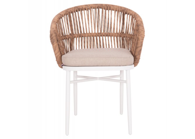 ΠΟΛΥΘΡΟΝΑ ΑΛΟΥΜΙΝΙΟΥ ORIN HM6265.02 ΛΕΥΚΗ-P.E.RATTAN ΦΥΣΙΚΟ-ΜΠΕΖ ΜΑΞΙΛΑΡΙΑ 58x61x75Υ
