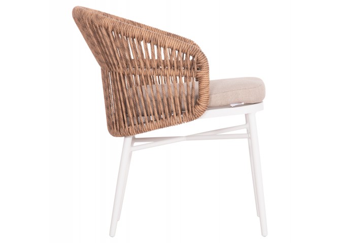 ΠΟΛΥΘΡΟΝΑ ΑΛΟΥΜΙΝΙΟΥ ORIN HM6265.02 ΛΕΥΚΗ-P.E.RATTAN ΦΥΣΙΚΟ-ΜΠΕΖ ΜΑΞΙΛΑΡΙΑ 58x61x75Υ