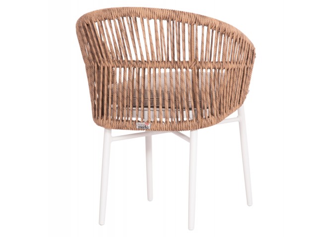 ΠΟΛΥΘΡΟΝΑ ΑΛΟΥΜΙΝΙΟΥ ORIN HM6265.02 ΛΕΥΚΗ-P.E.RATTAN ΦΥΣΙΚΟ-ΜΠΕΖ ΜΑΞΙΛΑΡΙΑ 58x61x75Υ