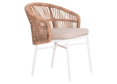 ΠΟΛΥΘΡΟΝΑ ΑΛΟΥΜΙΝΙΟΥ ORIN HM6265.02 ΛΕΥΚΗ-P.E.RATTAN ΦΥΣΙΚΟ-ΜΠΕΖ ΜΑΞΙΛΑΡΙΑ 58x61x75Υ