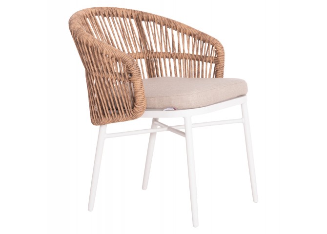 ΠΟΛΥΘΡΟΝΑ ΑΛΟΥΜΙΝΙΟΥ ORIN HM6265.02 ΛΕΥΚΗ-P.E.RATTAN ΦΥΣΙΚΟ-ΜΠΕΖ ΜΑΞΙΛΑΡΙΑ 58x61x75Υ