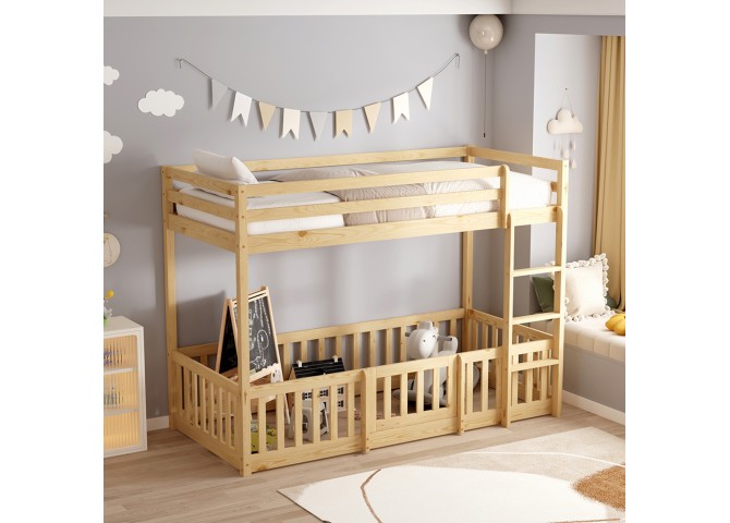 ΠΑΙΔΙΚΗ ΚΟΥΚΕΤΑ ΜΕ ΠΑΡΚΑΚΙ PLAYKID HM703.01 ΞΥΛΟ ΠΕΥΚΟΥ ΦΥΣΙΚΟ ΓΙΑ 190x90εκ