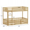 ΠΑΙΔΙΚΗ ΚΟΥΚΕΤΑ ΜΕ ΠΑΡΚΑΚΙ PLAYKID HM703.01 ΞΥΛΟ ΠΕΥΚΟΥ ΦΥΣΙΚΟ ΓΙΑ 190x90εκ