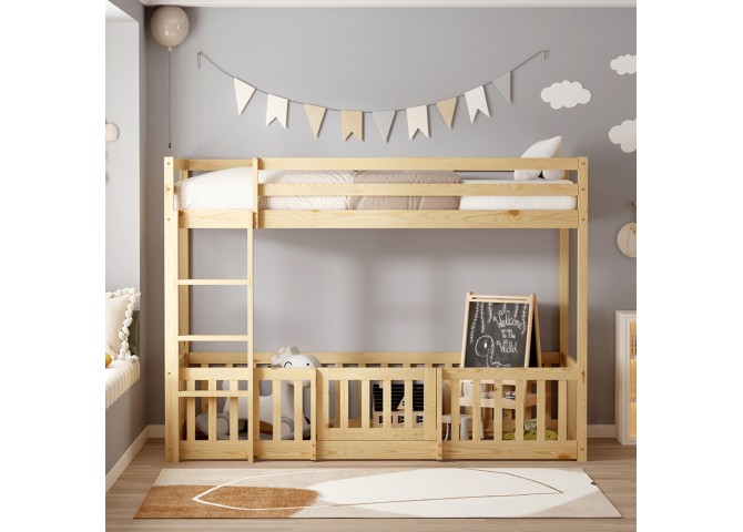 ΠΑΙΔΙΚΗ ΚΟΥΚΕΤΑ ΜΕ ΠΑΡΚΑΚΙ PLAYKID HM703.01 ΞΥΛΟ ΠΕΥΚΟΥ ΦΥΣΙΚΟ ΓΙΑ 190x90εκ