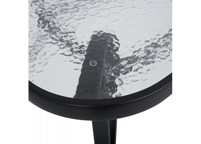 ΤΡΑΠΕΖΙ BRUNO 150X90Χ72Υεκ. ΜΕΤΑΛΛΙΚΟ ΜΑΥΡΟ ΜΕ ΓΥΑΛΙΝΗ ΕΠΙΦΑΝΕΙΑ HM5145.03