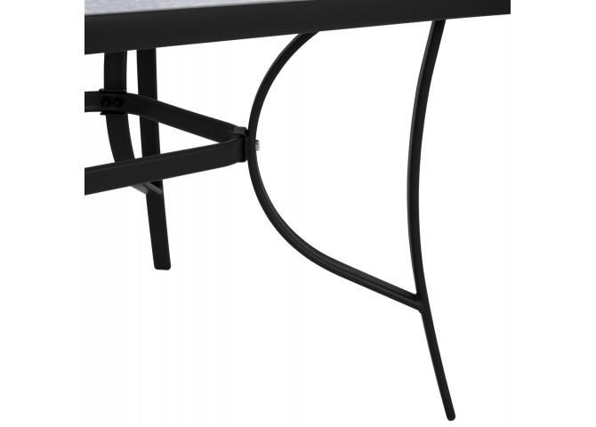 ΤΡΑΠΕΖΙ BRUNO 150X90Χ72Υεκ. ΜΕΤΑΛΛΙΚΟ ΜΑΥΡΟ ΜΕ ΓΥΑΛΙΝΗ ΕΠΙΦΑΝΕΙΑ HM5145.03