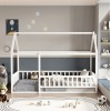 ΚΡΕΒΑΤΙ ΠΑΙΔΙΚΟ ΜΕ ΚΑΓΚΕΛΟ HOUSER HM706.03 τ.MONTESSORI ΞΥΛΟ ΠΕΥΚΟ ΛΕΥΚΟ-190x90εκ