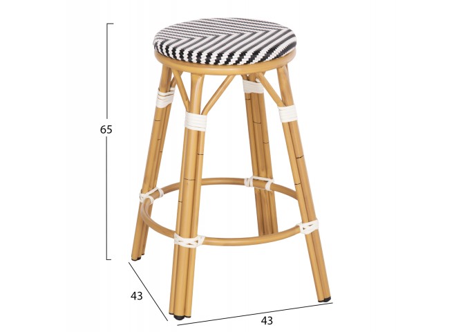 ΣΚΑΜΠΟ ΑΛΟΥΜΙΝΙΟΥ ΜΕΣ.ΥΨΟΥΣ CHINO HM6286.03 BAMBOO LOOK & TEXTILENE 43x43x65Υεκ