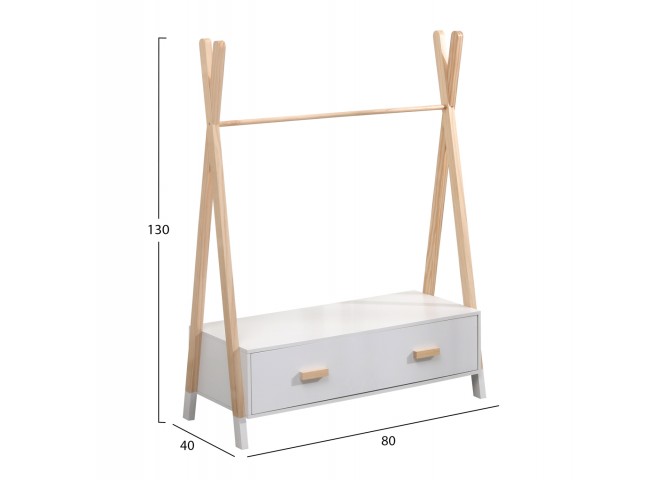 ΚΡΕΜΑΣΤΡΑ ΜΕ ΣΥΡΤΑΡΙΑ ΠΑΙΔΙΚH PASCHAL HM2491.03 ΜΕΛΑΜΙΝΗ-ΞΥΛΟ ΠΕΥΚΟΥ 80x40x130Υεκ