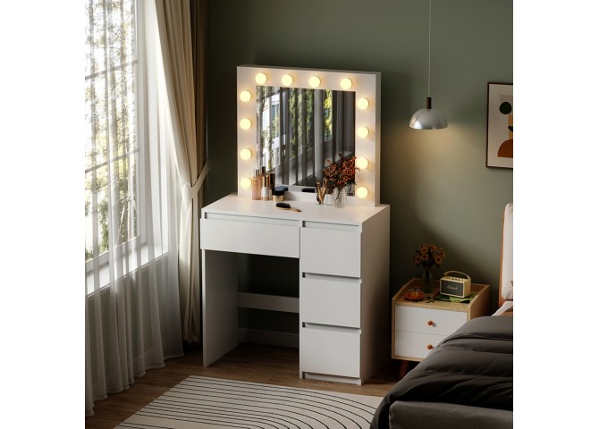ΤΟΥΑΛΕΤΑ ΜΕ ΦΩΤΙΣΜΟ LED & ΣΥΡΤΑΡΙΑ KEITLIN HM2499.03 ΜΕΛΑΜΙΝΗ ΣΕ ΛΕΥΚΟ 80x40x140Υεκ.