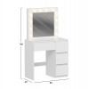 ΤΟΥΑΛΕΤΑ ΜΕ ΦΩΤΙΣΜΟ LED & ΣΥΡΤΑΡΙΑ KEITLIN HM2499.03 ΜΕΛΑΜΙΝΗ ΣΕ ΛΕΥΚΟ 80x40x140Υεκ.