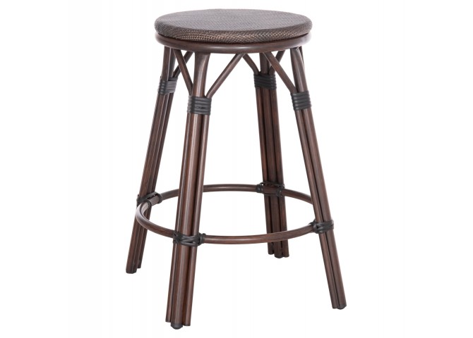 ΣΚΑΜΠΟ ΑΛΟΥΜΙΝΙΟΥ ΜΕΣ.ΥΨΟΥΣ CHINO HM6286.01 BAMBOO LOOK & TEXTILENE ΚΑΦΕ 43x43x65Υεκ