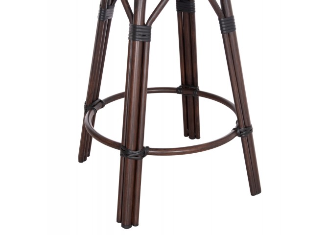 ΣΚΑΜΠΟ ΑΛΟΥΜΙΝΙΟΥ ΜΕΣ.ΥΨΟΥΣ CHINO HM6286.01 BAMBOO LOOK & TEXTILENE ΚΑΦΕ 43x43x65Υεκ