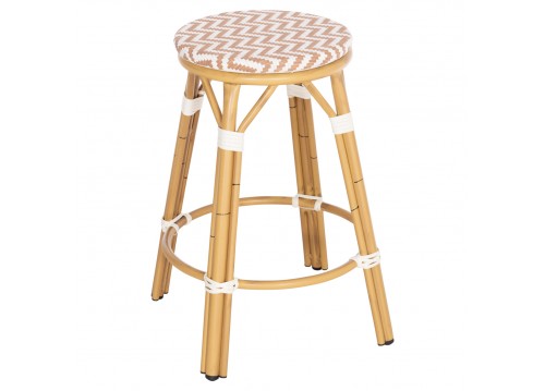 ΣΚΑΜΠΟ ΑΛΟΥΜΙΝΙΟΥ ΜΕΣ.ΥΨΟΥΣ CHINO HM6286.04 BAMBOO LOOK ΦΥΣΙΚΟ & TEXTILENE 43x43x65Υεκ