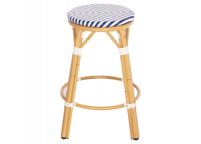 ΣΚΑΜΠΟ ΑΛΟΥΜΙΝΙΟΥ ΜΕΣ.ΥΨΟΥΣ CHINO HM6286.05 BAMBOO LOOK & TEXTILENE ΜΠΛΕ 43x43x65Υεκ