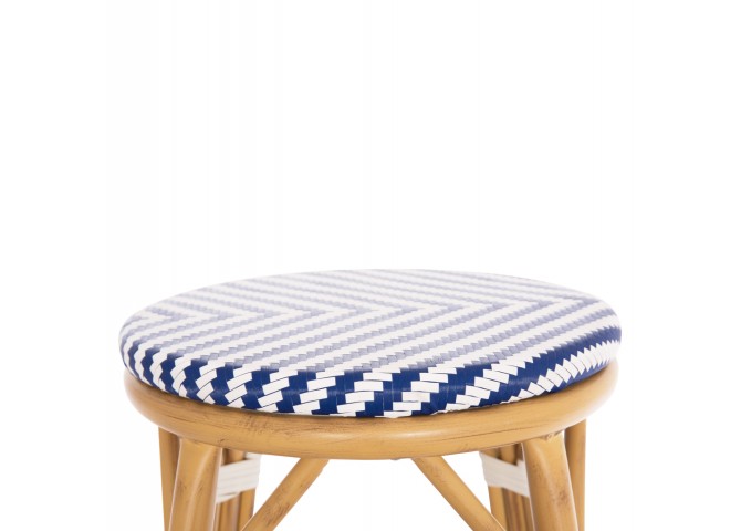 ΣΚΑΜΠΟ ΑΛΟΥΜΙΝΙΟΥ ΜΕΣ.ΥΨΟΥΣ CHINO HM6286.05 BAMBOO LOOK & TEXTILENE ΜΠΛΕ 43x43x65Υεκ