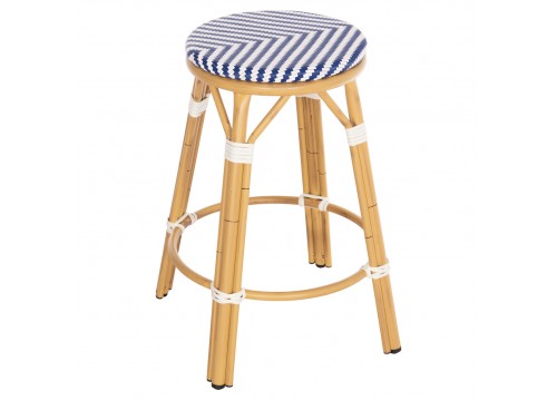 ΣΚΑΜΠΟ ΑΛΟΥΜΙΝΙΟΥ ΜΕΣ.ΥΨΟΥΣ CHINO HM6286.05 BAMBOO LOOK & TEXTILENE ΜΠΛΕ 43x43x65Υεκ