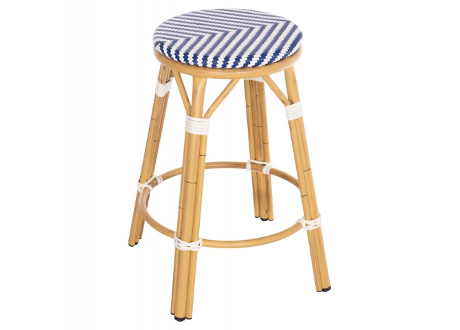 ΣΚΑΜΠΟ ΑΛΟΥΜΙΝΙΟΥ ΜΕΣ.ΥΨΟΥΣ CHINO HM6286.05 BAMBOO LOOK & TEXTILENE ΜΠΛΕ 43x43x65Υεκ
