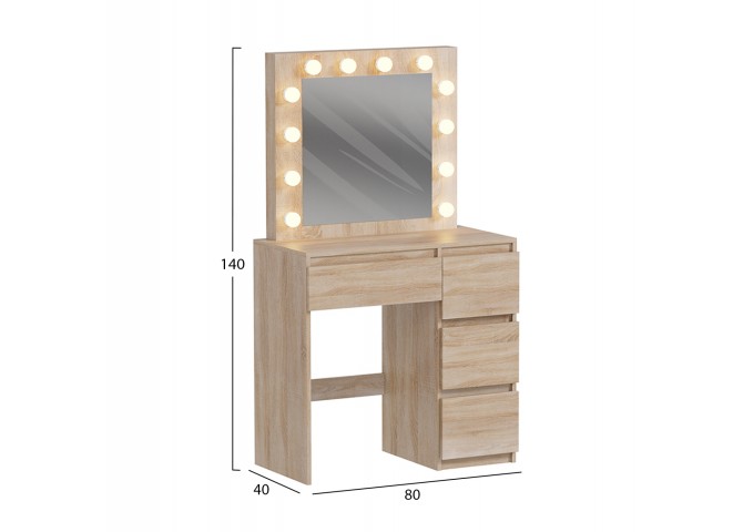 ΤΟΥΑΛΕΤΑ ΜΕ ΦΩΤΙΣΜΟ LED & ΣΥΡΤΑΡΙΑ KEITLIN HM2499.01 ΜΕΛΑΜΙΝΗ ΣΕ SONAMA 80x40x140Υεκ