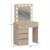 ΤΟΥΑΛΕΤΑ ΜΕ ΦΩΤΙΣΜΟ LED & ΣΥΡΤΑΡΙΑ BEYON HM2500.01 ΜΕΛΑΜΙΝΗ ΣΕ SONAMA 80x40x140Υεκ.