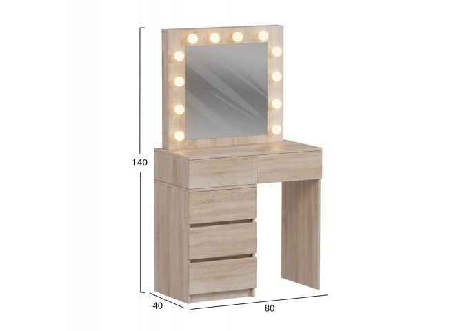 ΤΟΥΑΛΕΤΑ ΜΕ ΦΩΤΙΣΜΟ LED & ΣΥΡΤΑΡΙΑ BEYON HM2500.01 ΜΕΛΑΜΙΝΗ ΣΕ SONAMA 80x40x140Υεκ.