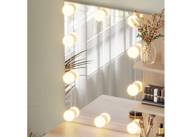 ΤΟΥΑΛΕΤΑ ΜΕ ΦΩΤΙΣΜΟ LED & ΡΑΦΙΑ LAURYN HM2501.01 ΜΕΛΑΜΙΝΗ ΣΕ SONAMA 75x40x134.5Υεκ