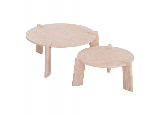 ΣΕΤ 2ΤΜΧ ΤΡΑΠΕΖΙΑ ΣΑΛΟΝΙΟΥ EQUIL HM9943.01 MDF ΜΕ ΜΕΛΑΜΙΝΗ-ΦΥΣΙΚΟ 66x66εκ + 87x87εκ