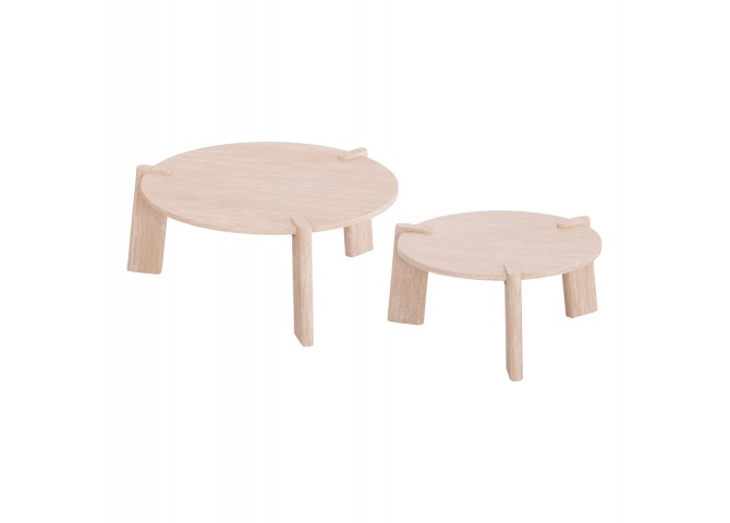 ΣΕΤ 2ΤΜΧ ΤΡΑΠΕΖΙΑ ΣΑΛΟΝΙΟΥ EQUIL HM9943.01 MDF ΜΕ ΜΕΛΑΜΙΝΗ-ΦΥΣΙΚΟ 66x66εκ + 87x87εκ