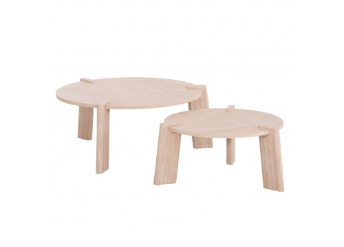 ΣΕΤ 2ΤΜΧ ΤΡΑΠΕΖΙΑ ΣΑΛΟΝΙΟΥ EQUIL HM9943.01 MDF ΜΕ ΜΕΛΑΜΙΝΗ-ΦΥΣΙΚΟ 66x66εκ + 87x87εκ