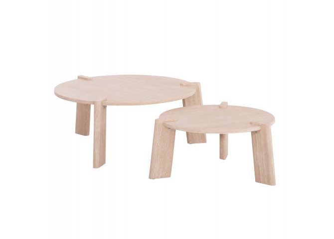 ΣΕΤ 2ΤΜΧ ΤΡΑΠΕΖΙΑ ΣΑΛΟΝΙΟΥ EQUIL HM9943.01 MDF ΜΕ ΜΕΛΑΜΙΝΗ-ΦΥΣΙΚΟ 66x66εκ + 87x87εκ