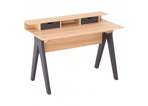 ΓΡΑΦΕΙΟ REXIN HM18290 ΜΕΛΑΜΙΝΗ ΣΕ SONAMA-ΓΚΡΙ 120x19-59x75-85,5ΥΥεκ.