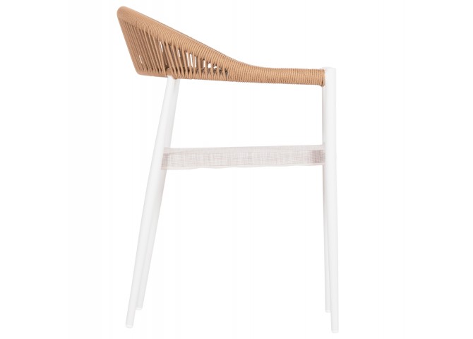 ΠΟΛΥΘΡΟΝΑ BERG HM6284.01 ΑΛΟΥΜΙΝΙΟ & TEXTILENE ΛΕΥΚΟ--P.E.TWISTED RATTAN 55x56x79Υεκ
