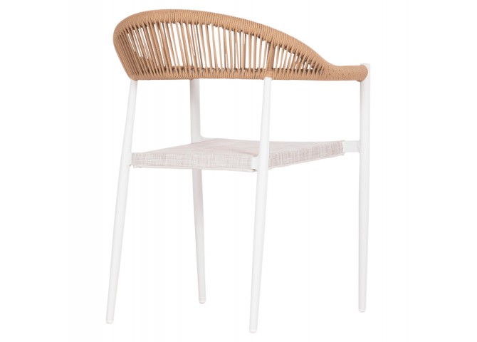 ΠΟΛΥΘΡΟΝΑ BERG HM6284.01 ΑΛΟΥΜΙΝΙΟ & TEXTILENE ΛΕΥΚΟ--P.E.TWISTED RATTAN 55x56x79Υεκ